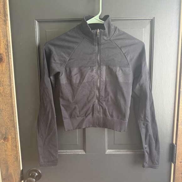Fabletics  Cropped  Seamless Rib Jacket Zip Up Women's Size small - Picture 12 of 14